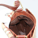 Burberry Nova Check Umhängetasche PVC Beige Gold Auth 181545-19