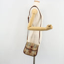 Burberry Nova Check Umhängetasche PVC Beige Gold Auth 181545-23