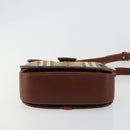 Burberry Nova Check Umhängetasche PVC Beige Gold Auth 181545-5