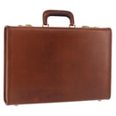 Coach Koffer Leer Bruin Goud Auth 181552A-1