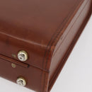 Coach Koffer Leer Bruin Goud Auth 181552A-14