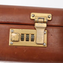 Coach Koffer Leer Bruin Goud Auth 181552A-18