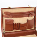 Coach Koffer Leer Bruin Goud Auth 181552A-10
