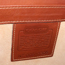 Coach Koffer Leer Bruin Goud Auth 181552A-12