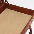 Coach Koffer Leer Bruin Goud Auth 181552A-19