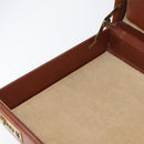 Coach Koffer Leer Bruin Goud Auth 181552A-20