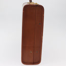 Coach Koffer Leer Bruin Goud Auth 181552A-3