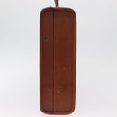 Coach Koffer Leer Bruin Goud Auth 181552A-4