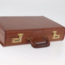 Coach Koffer Leer Bruin Goud Auth 181552A-6