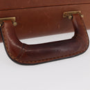 Coach Koffer Leer Bruin Goud Auth 181552A-7