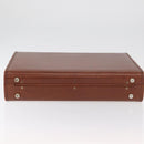 Coach Koffer Leer Bruin Goud Auth 181552A-5