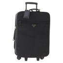 PRADA Koffer Nylon Zwart Zilver Auth 181553A-1