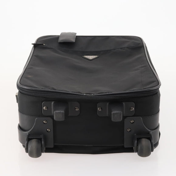 PRADA Koffer Nylon Zwart Zilver Auth 181553A