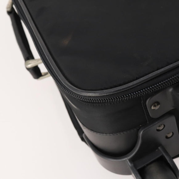 PRADA Koffer Nylon Zwart Zilver Auth 181553A