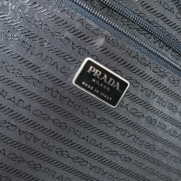 PRADA Koffer Nylon Zwart Zilver Auth 181553A