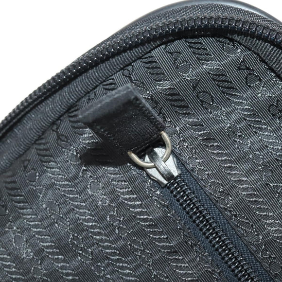 PRADA Koffer Nylon Zwart Zilver Auth 181553A