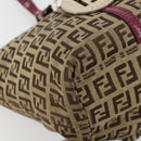 FENDI Zucchino Canvas Hand Bag Beige Gold Auth 181558A-11