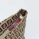FENDI Zucchino Canvas Hand Bag Beige Gold Auth 181558A-15