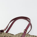 FENDI Zucchino Canvas Hand Bag Beige Gold Auth 181558A-8