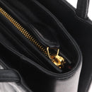 Christian Dior Lady Dior Hand Bag Lamb Skin Black Gold Auth 181559SAM-18