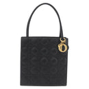 Christian Dior Lady Dior Hand Bag Lamb Skin Black Gold Auth 181559SAM-13