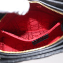Christian Dior Lady Dior Hand Bag Lamb Skin Black Gold Auth 181559SAM-23