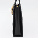 Christian Dior Lady Dior Hand Bag Lamb Skin Black Gold Auth 181559SAM-3