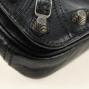 BALENCIAGA Le Cagole Shoulder Bag Leather Black Silver 781911 Auth 181560SAM-15