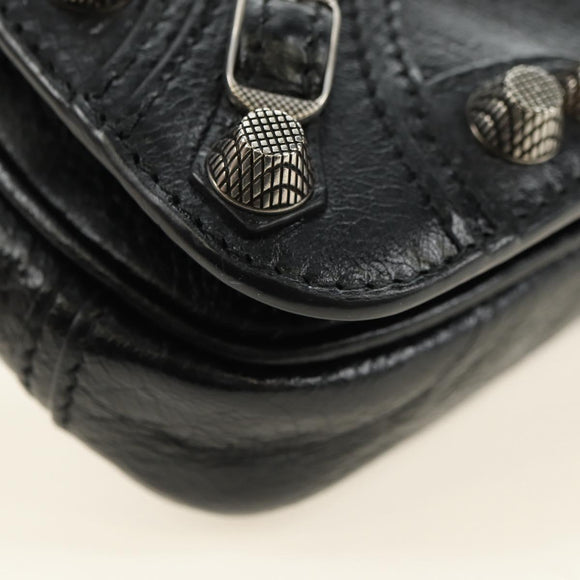 BALENCIAGA Le Cagole Shoulder Bag Leather Black Silver 781911 Auth 181560SAM