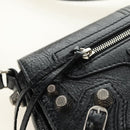 BALENCIAGA Le Cagole Shoulder Bag Leather Black Silver 781911 Auth 181560SAM-19