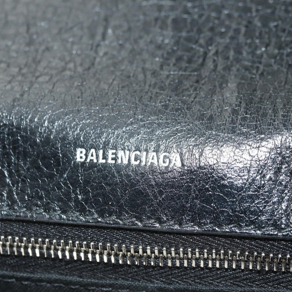 BALENCIAGA Le Cagole Shoulder Bag Leather Black Silver 781911 Auth 181560SAM