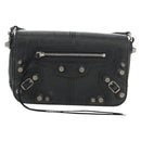 BALENCIAGA Le Cagole Shoulder Bag Leather Black Silver 781911 Auth 181560SAM-13