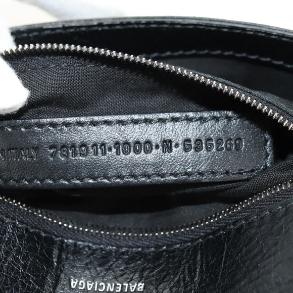 BALENCIAGA Le Cagole Shoulder Bag Leather Black Silver 781911 Auth 181560SAM