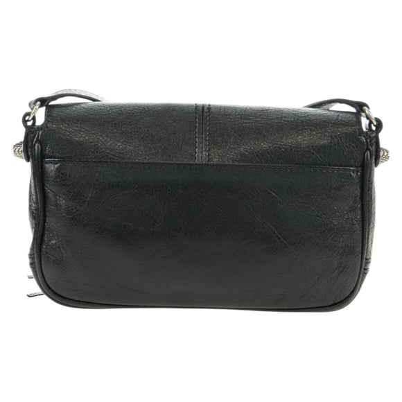 BALENCIAGA Le Cagole Shoulder Bag Leather Black Silver 781911 Auth 181560SAM