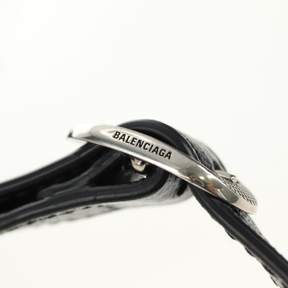 BALENCIAGA Le Cagole Shoulder Bag Leather Black Silver 781911 Auth 181560SAM