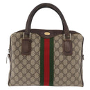 GUCCI GG Supreme Web Sherry Line Tasche PVC Beige Gold 378 002 3839 Auth 181562-2