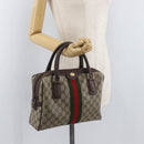 GUCCI GG Supreme Web Sherry Line Tasche PVC Beige Gold 378 002 3839 Auth 181562-23