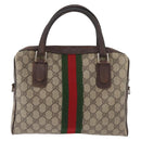 GUCCI GG Supreme Web Sherry Line Tasche PVC Beige Gold 378 002 3839 Auth 181562-3