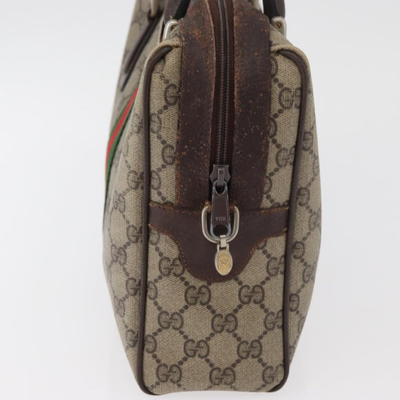 GUCCI GG Supreme Web Sherry Line Tasche PVC Beige Gold 378 002 3839 Auth 181562