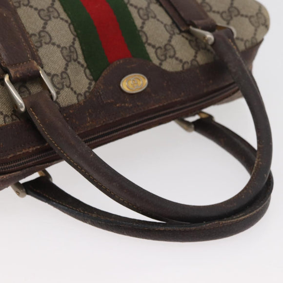 GUCCI GG Supreme Web Sherry Line Tasche PVC Beige Gold 378 002 3839 Auth 181562