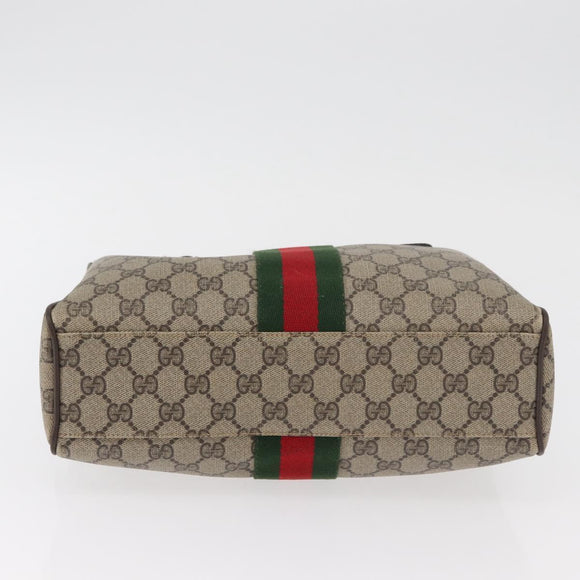 GUCCI GG Supreme Web Sherry Line Tasche PVC Beige Gold 378 002 3839 Auth 181562