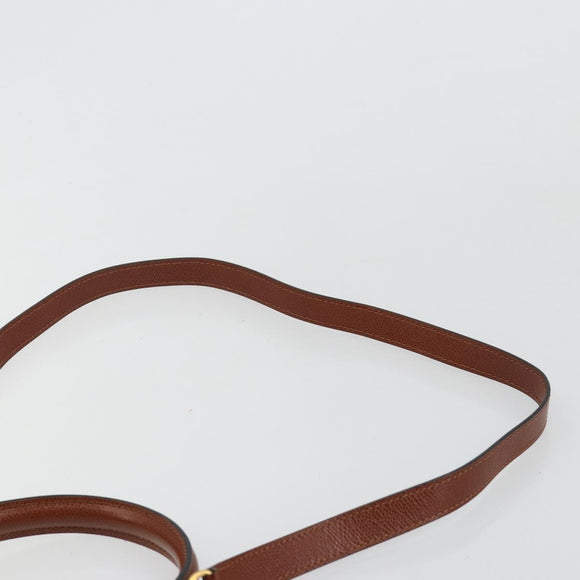 CELINE Hand Bag Leather 2way Brown Gold Auth 181564A