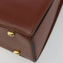 CELINE Hand Bag Leather 2way Brown Gold Auth 181564A-18