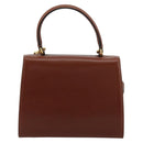 CELINE Hand Bag Leather 2way Brown Gold Auth 181564A-2