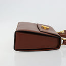 CELINE Hand Bag Leather 2way Brown Gold Auth 181564A-3