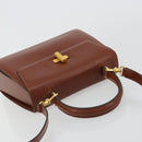 CELINE Hand Bag Leather 2way Brown Gold Auth 181564A-6