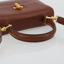 CELINE Hand Bag Leather 2way Brown Gold Auth 181564A-7