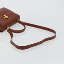 CELINE Hand Bag Leather 2way Brown Gold Auth 181564A-8