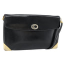 Christian Dior Shoulder Bag Leather Black Gold Auth 181566-1
