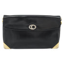 Christian Dior Shoulder Bag Leather Black Gold Auth 181566-13